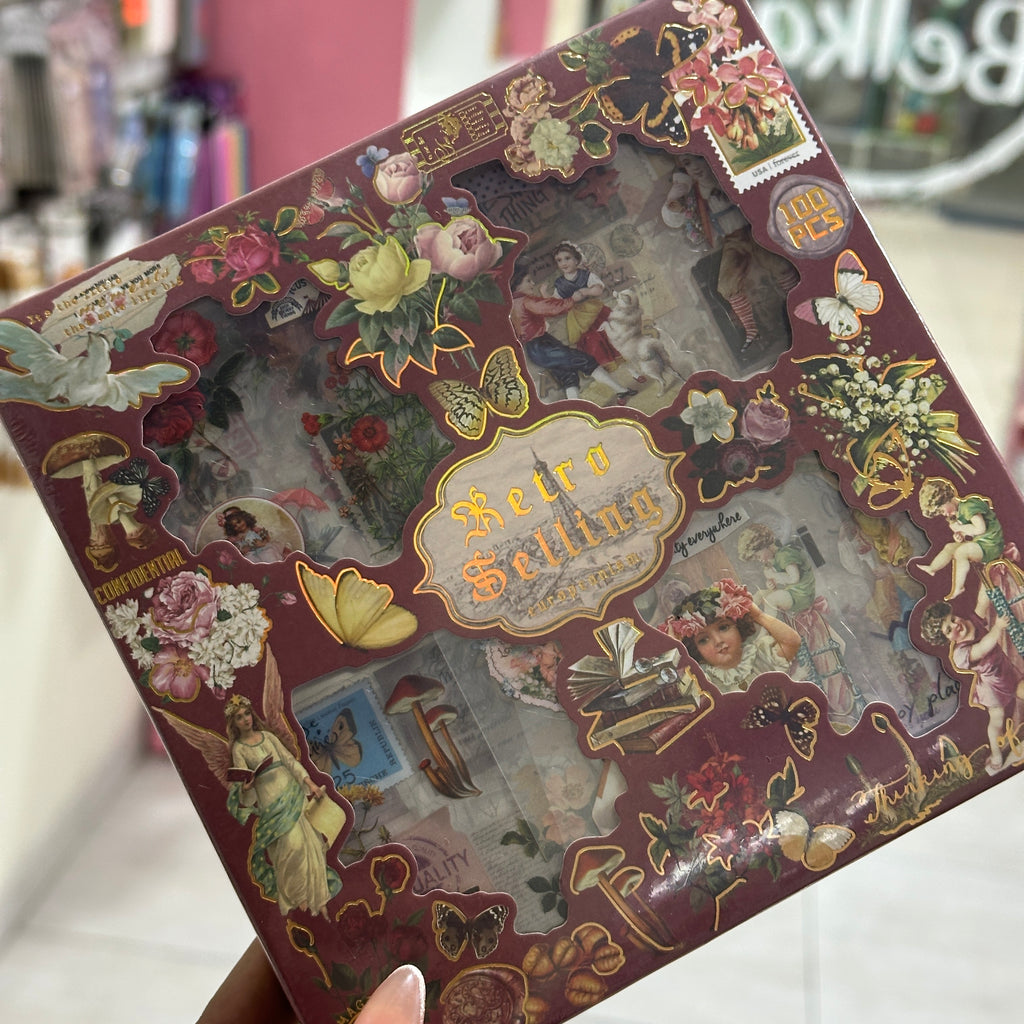 Caja stickers Vintage - 100 planchas